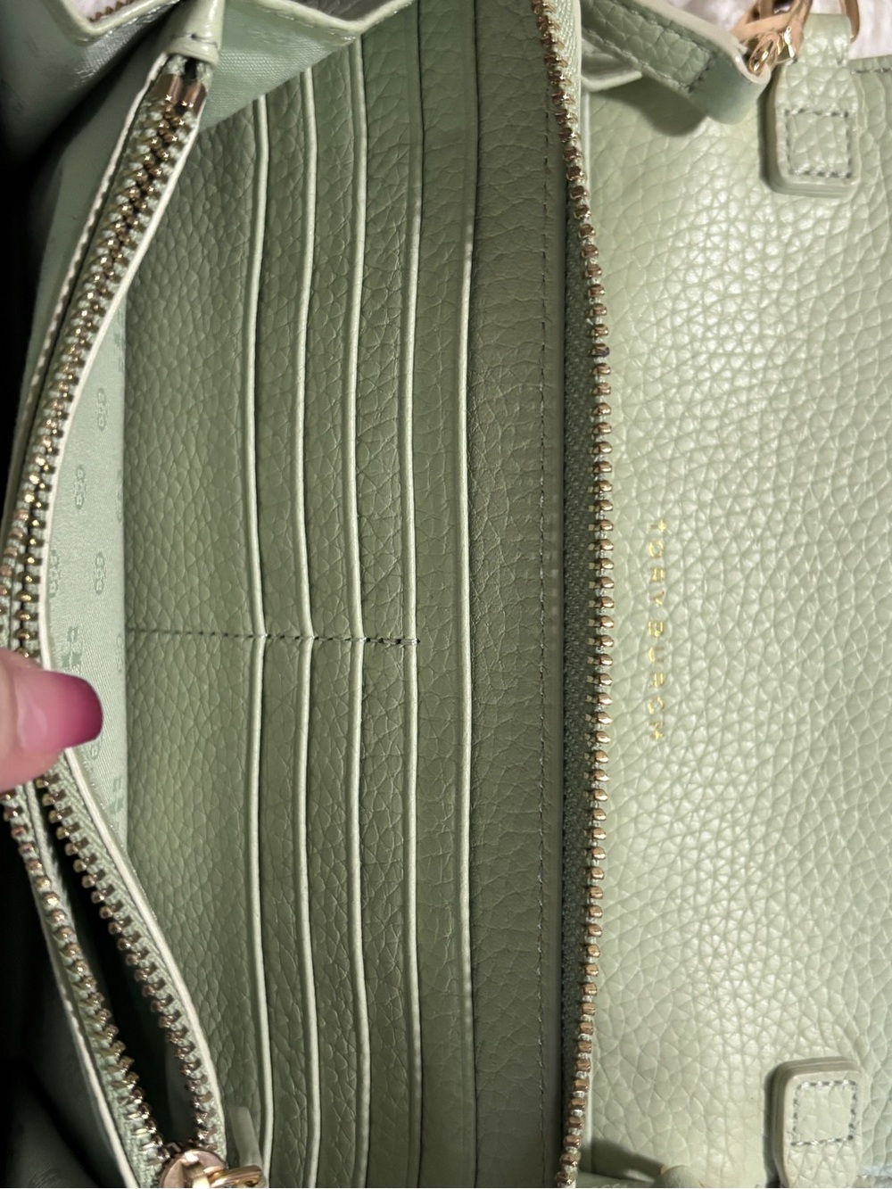 Tory Burch Thea Flat Wallet Cross Body in Garden Sage - Picture 4 of 10